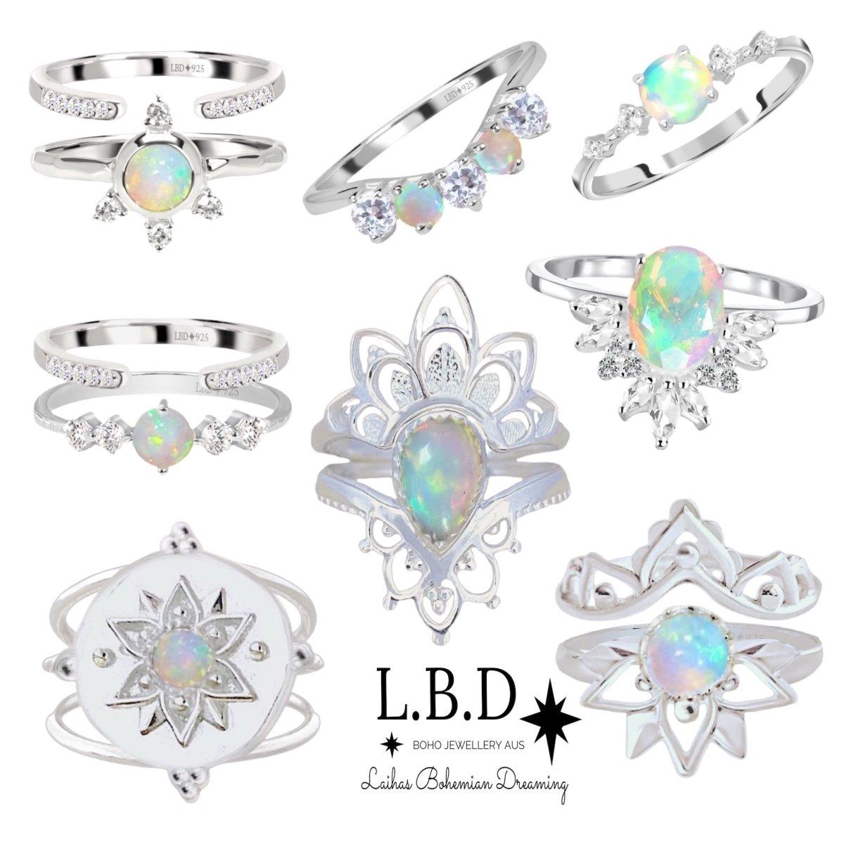 Boho opal rings outlet