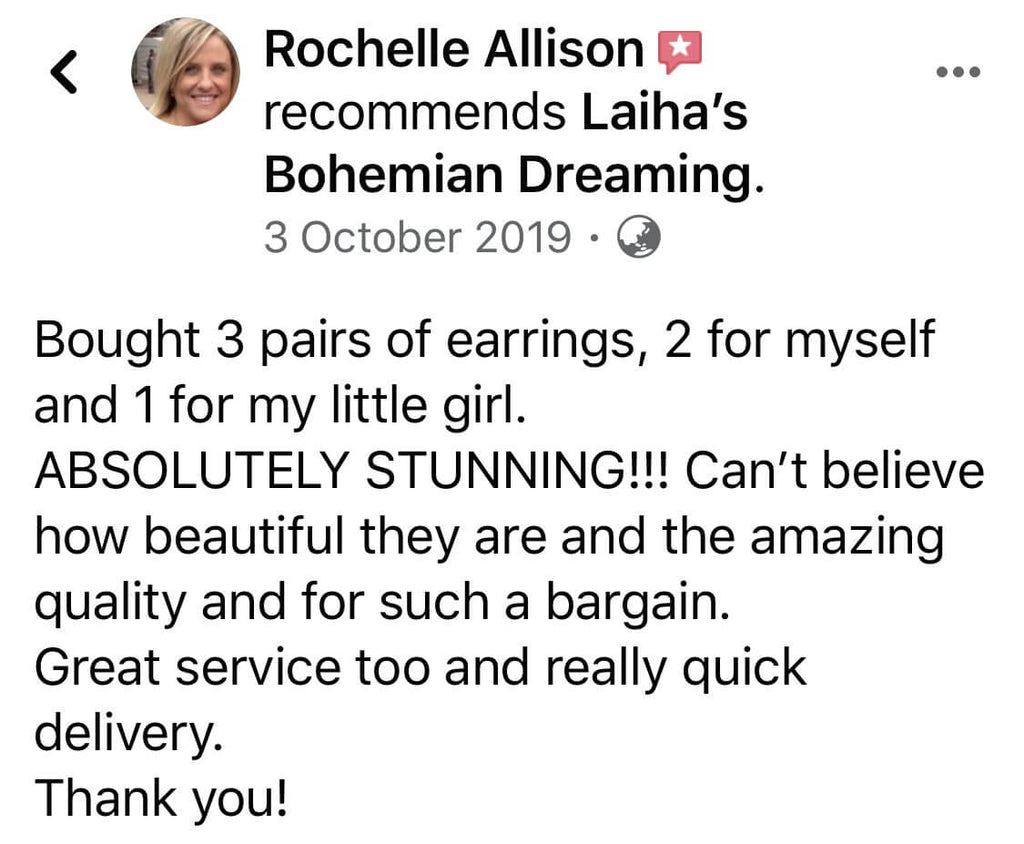 Customer Feedback - Laihas Bohemian Dreaming -L.B.D