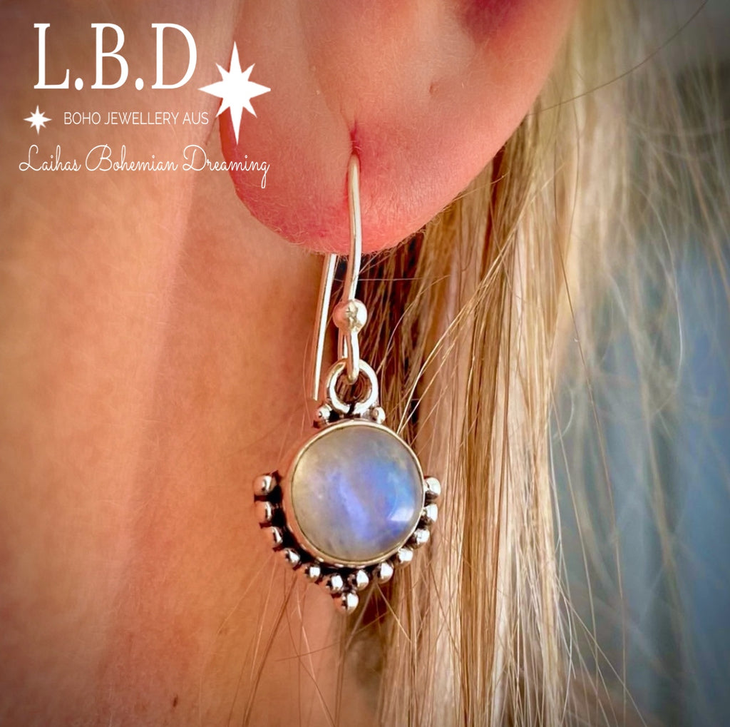 Laihas Boho Moonstone Earrings Gemstone Sterling Silver Earrings Laihas Bohemian Dreaming -L.B.D