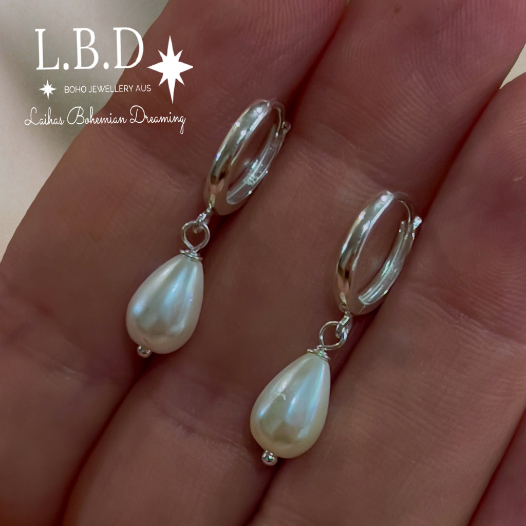 Pearl hoop earrings