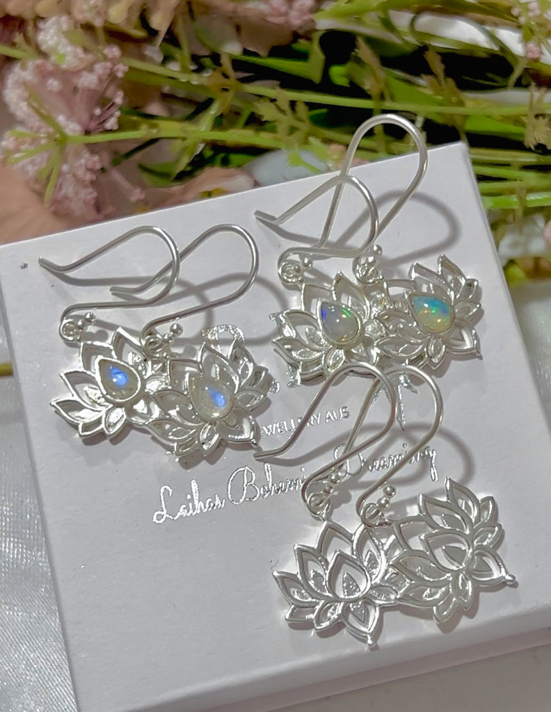 Laihas Lotus Flower Boho Earrings Sterling Silver Earrings Laihas Bohemian Dreaming -L.B.D