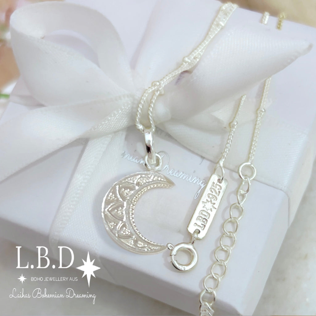 Laihas La Moon Boheme Sterling Silver Boho Necklace Sterling Silver Necklace Laihas Bohemian Dreaming -L.B.D