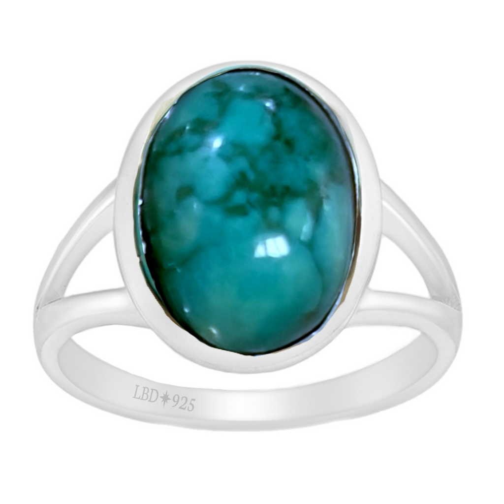 Laihas Oval Turquoise Ring Gemstone Sterling Silver Ring Laihas Bohemian Dreaming -L.B.D