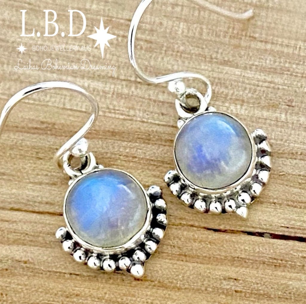 Laihas Boho Moonstone Earrings Gemstone Sterling Silver Earrings Laihas Bohemian Dreaming -L.B.D