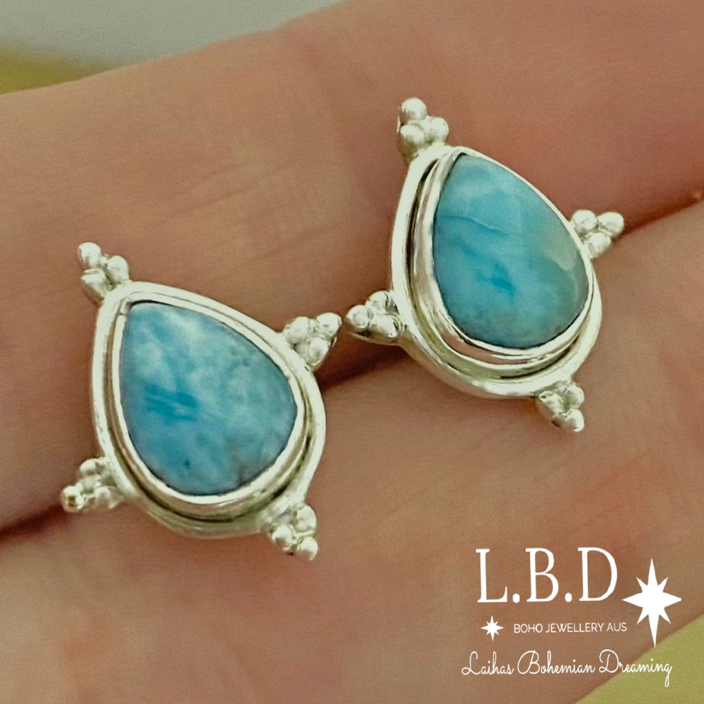 Larimar studs