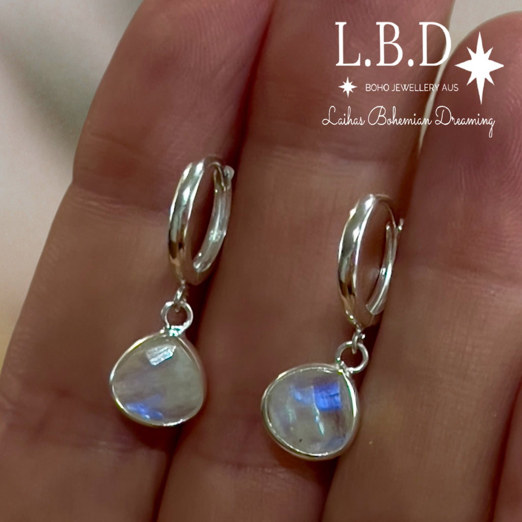 Moonstone Hoop Earrings