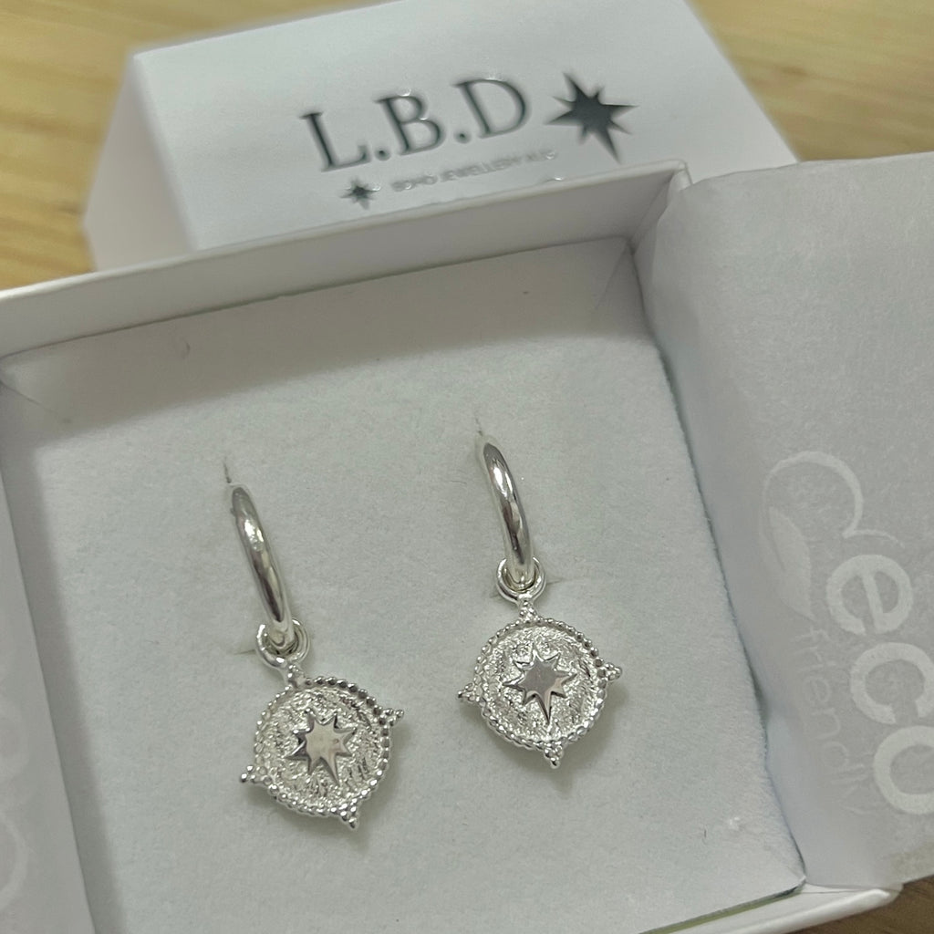 Laihas Prestige Southern Star Boho Hoop Earrings Sterling Silver Earrings Laihas Bohemian Dreaming -L.B.D