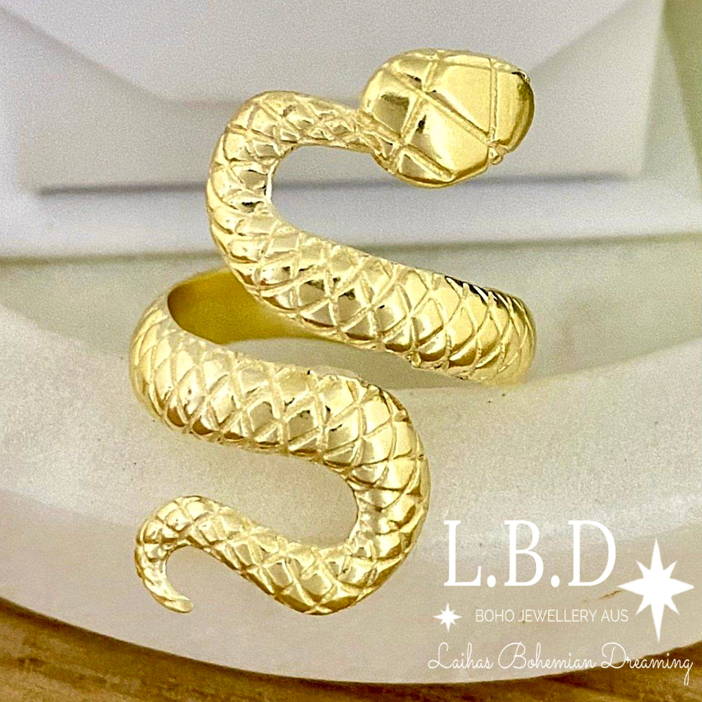 Gold snake ring- laihas bohemian dreaming - LBD