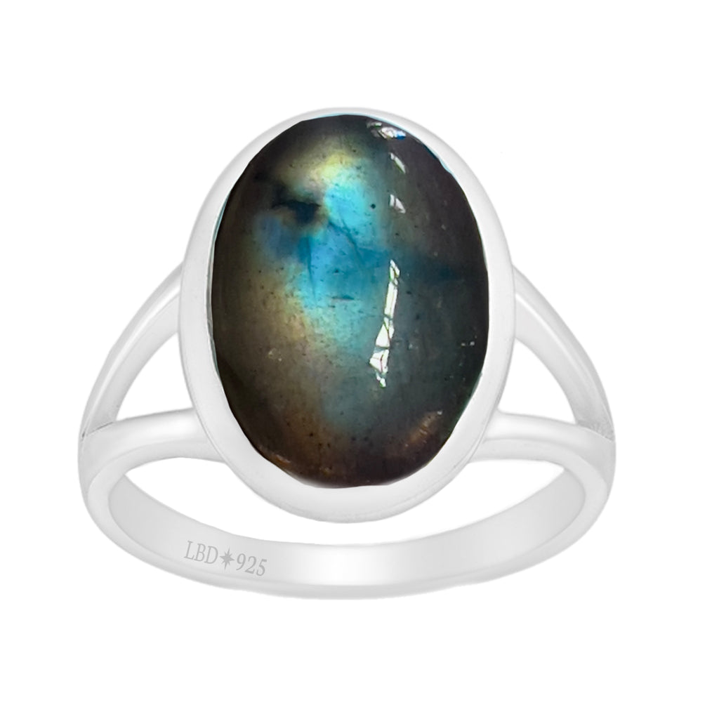 Laihas Handmade Magestic Oval Labradorite Ring Gemstone Sterling Silver Ring Laihas Bohemian Dreaming -L.B.D