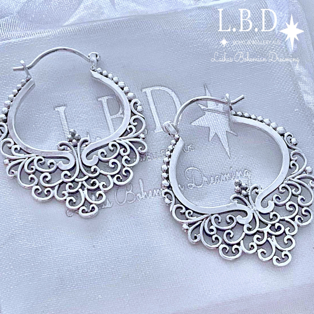 Laihas Prestige Big Bohemian Hoop Earrings Sterling Silver Earrings Laihas Bohemian Dreaming -L.B.D