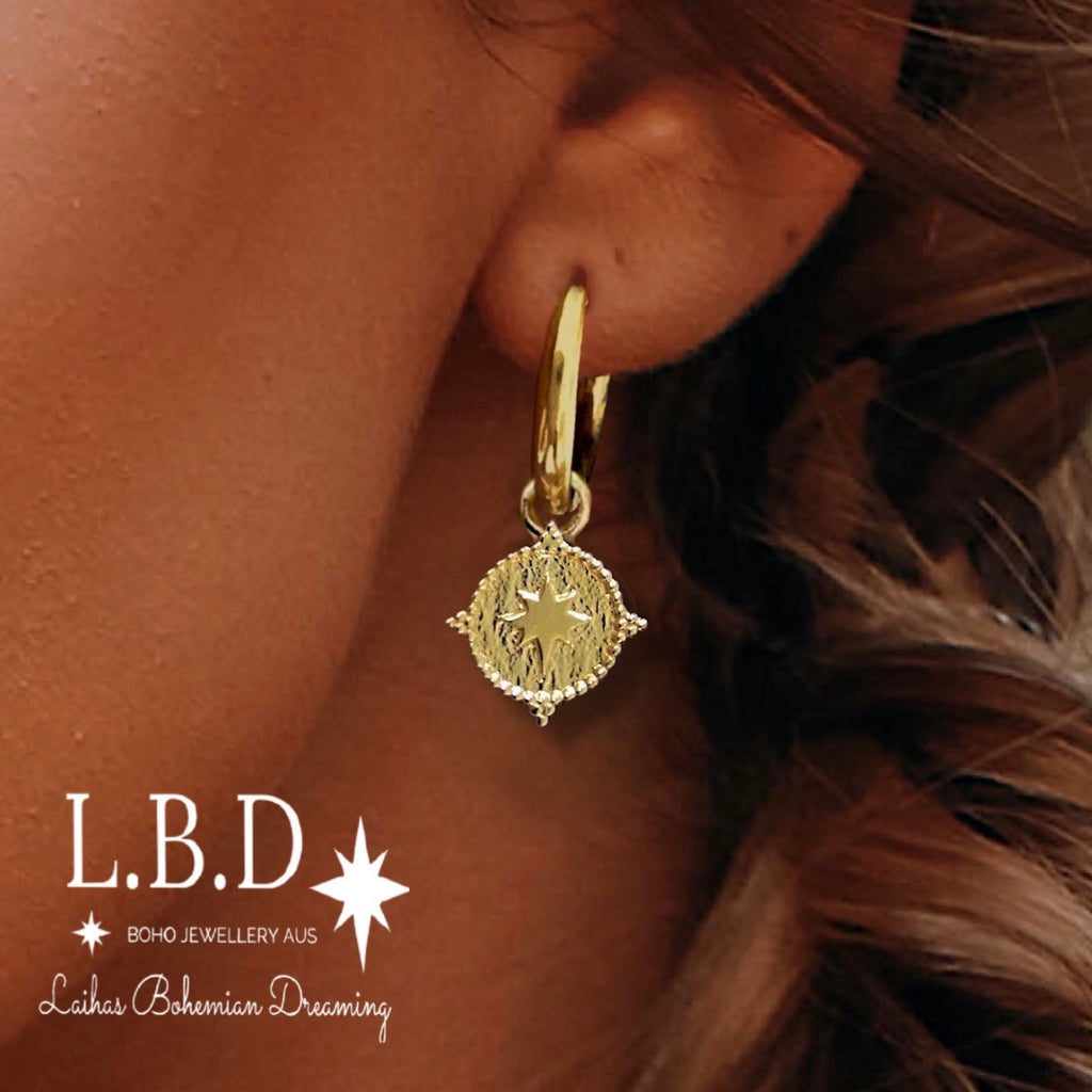 Laihas Prestige Southern Star Boho Gold Hoop Earrings Gold Earrings Laihas Bohemian Dreaming -L.B.D