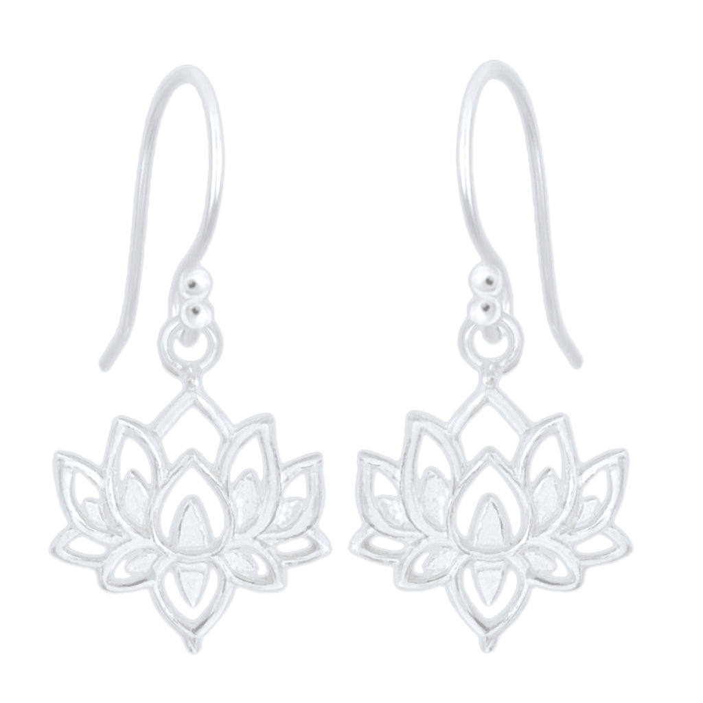 Laihas Lotus Flower Boho Earrings Sterling Silver Earrings Laihas Bohemian Dreaming -L.B.D