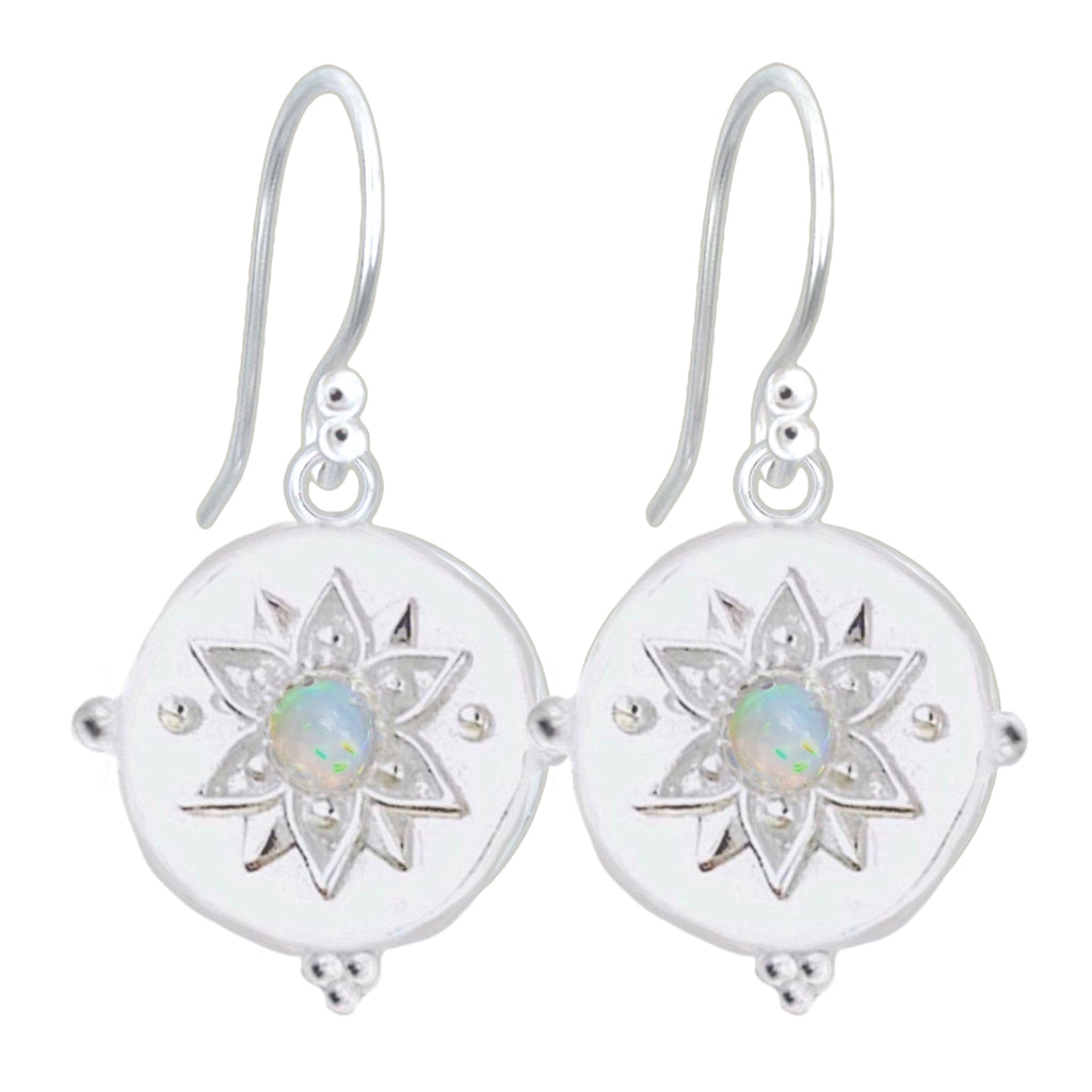 Laihas Large Vera May Opal Earrings Gemstone Sterling Silver Earrings Laihas Bohemian Dreaming -L.B.D