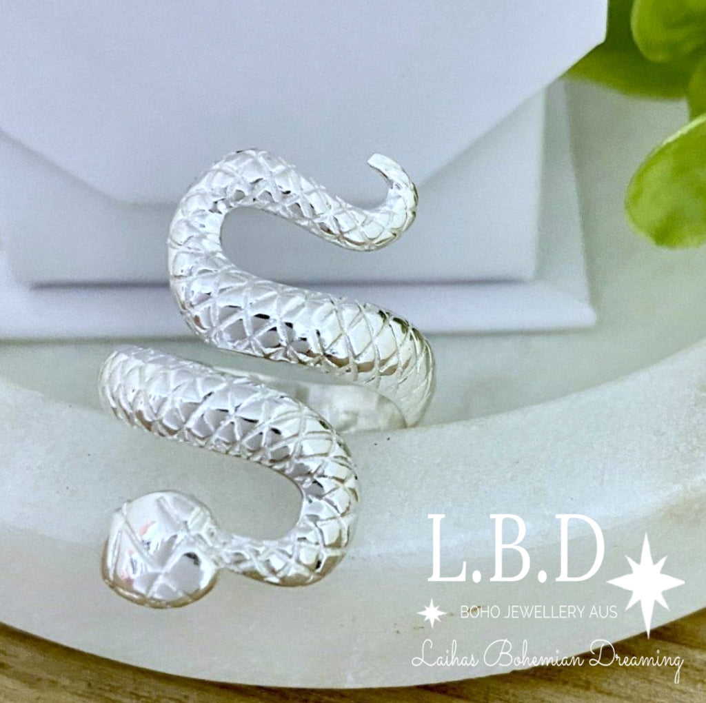 Laihas Handmade Rebirth Snake Sterling Silver Ring Sterling Silver Ring Laihas Bohemian Dreaming -L.B.D