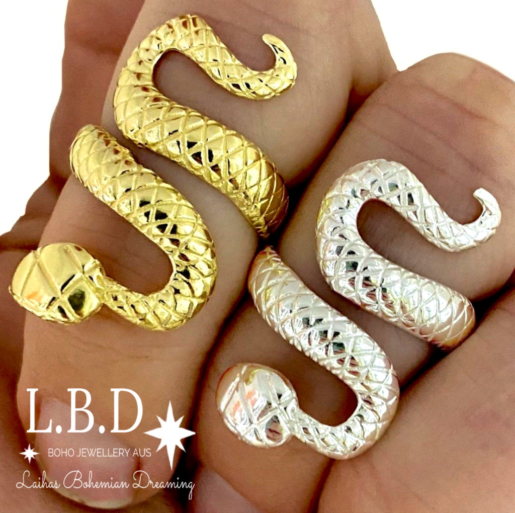 Laihas Spiritual Rebirth Gold Snake Ring Gold Ring Laihas Bohemian Dreaming -L.B.D