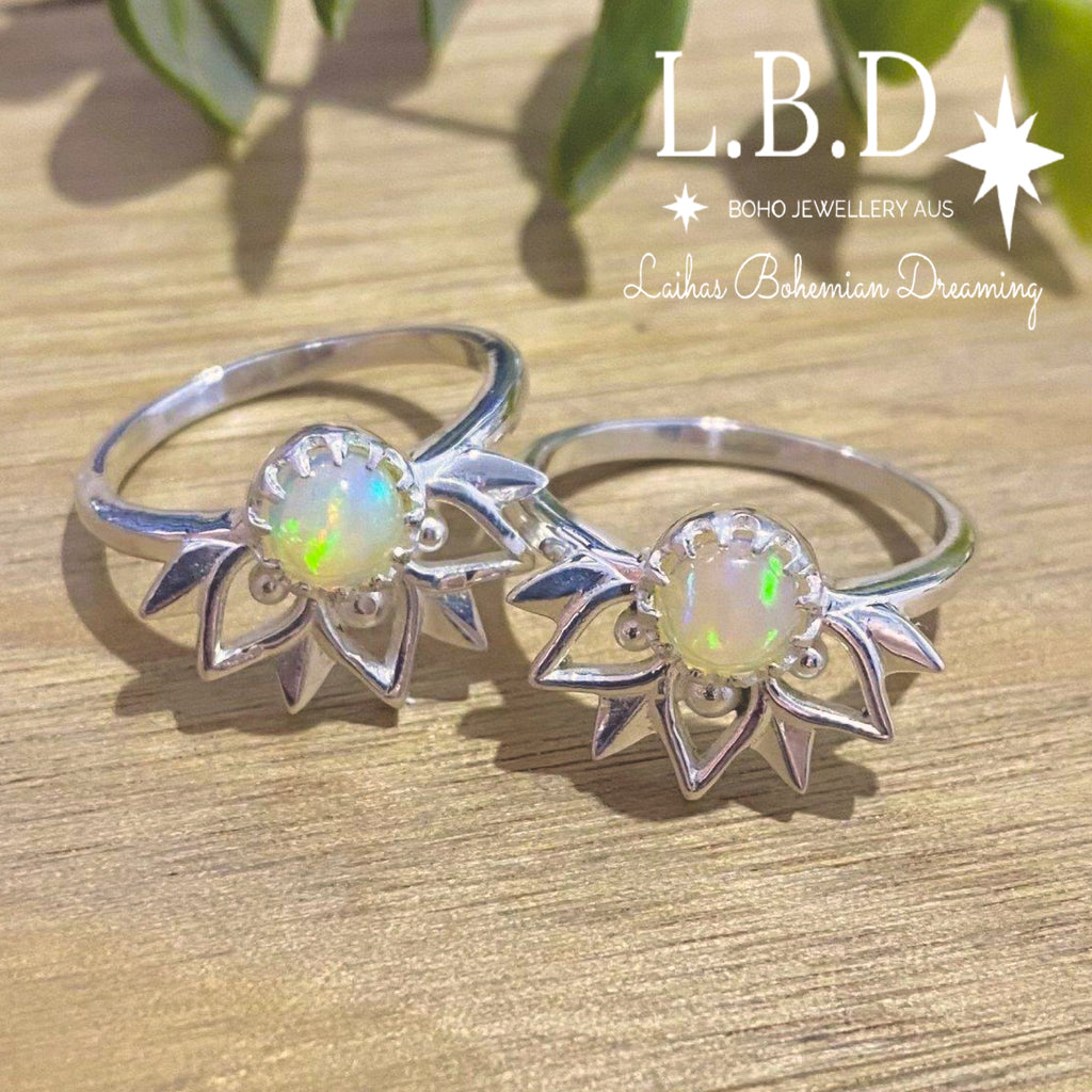 Laihas Inflorescence Boho Opal Ring Set Gemstone Sterling Silver Ring Laihas Bohemian Dreaming -L.B.D