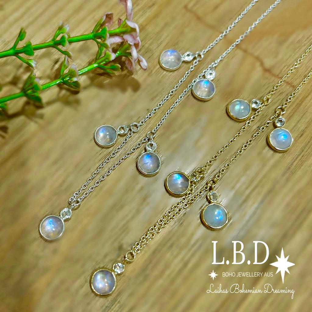 Laihas Eternal Gold Topaz and Moonstone Choker Necklace Gold Gemstone Necklace Laihas Bohemian Dreaming -L.B.D