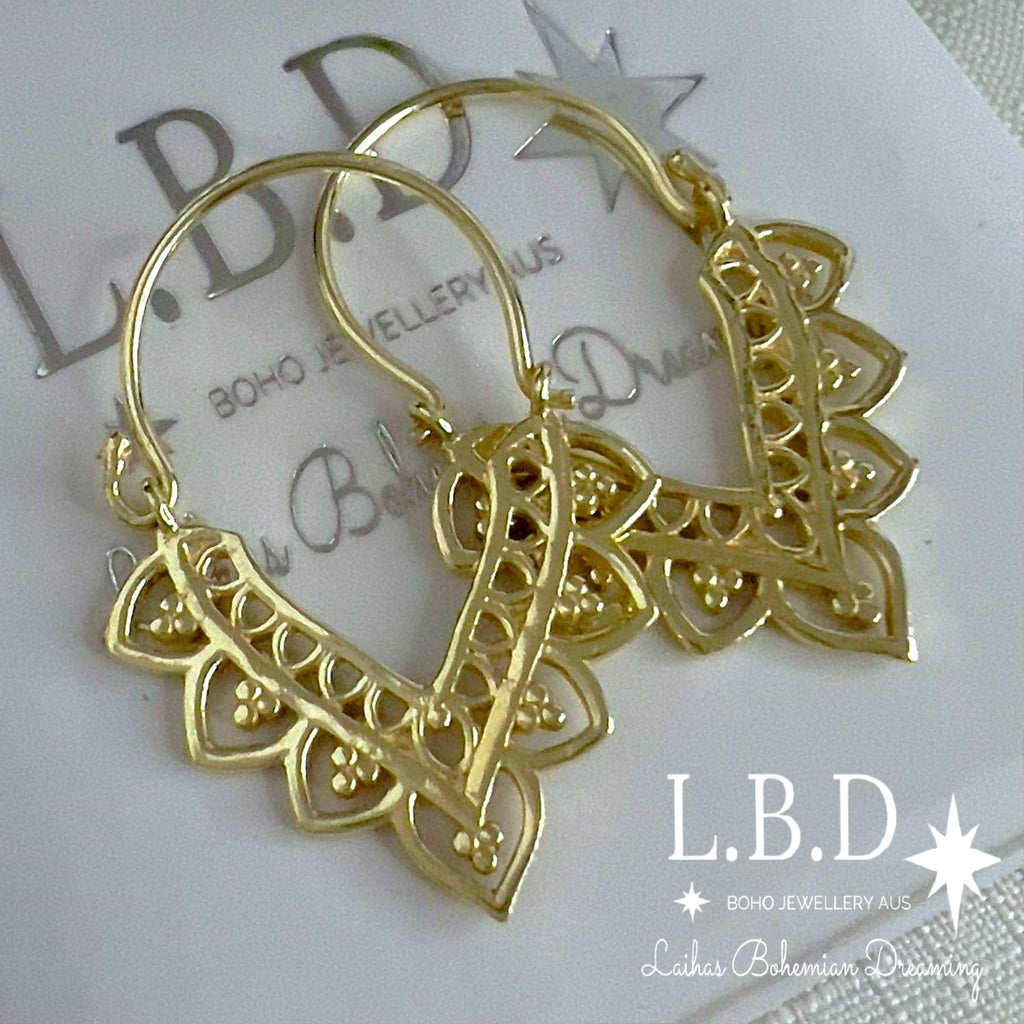 Laihas Prestige Maisie Gold Boho Hoop Earrings Gold Earrings Laihas Bohemian Dreaming -L.B.D