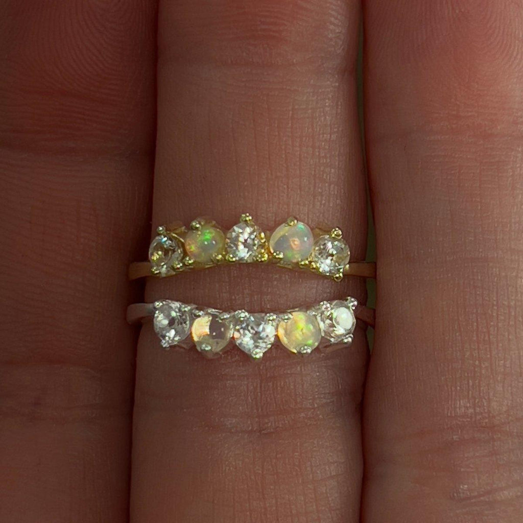 Genuine Opal and Topaz Ring - Magical Eternity Ring -LBD Australia