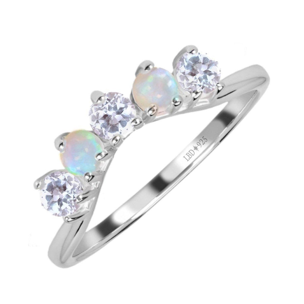 Genuine Opal and Topaz Ring - Magical Eternity Ring -LBD Australia