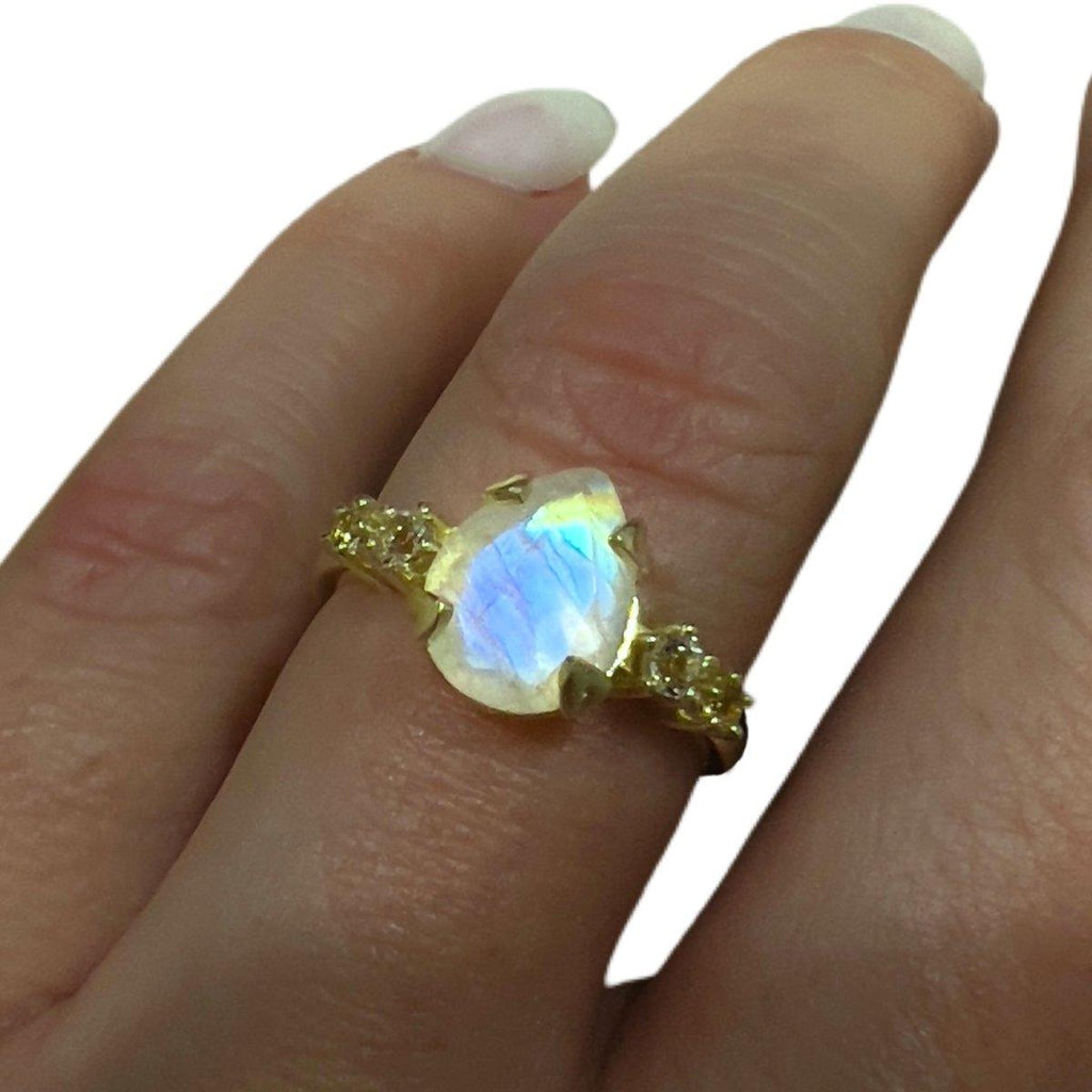 Gold Moonstone Ring- Laihas Mystical Gold Moonstone Promise Ring -LBD Australia