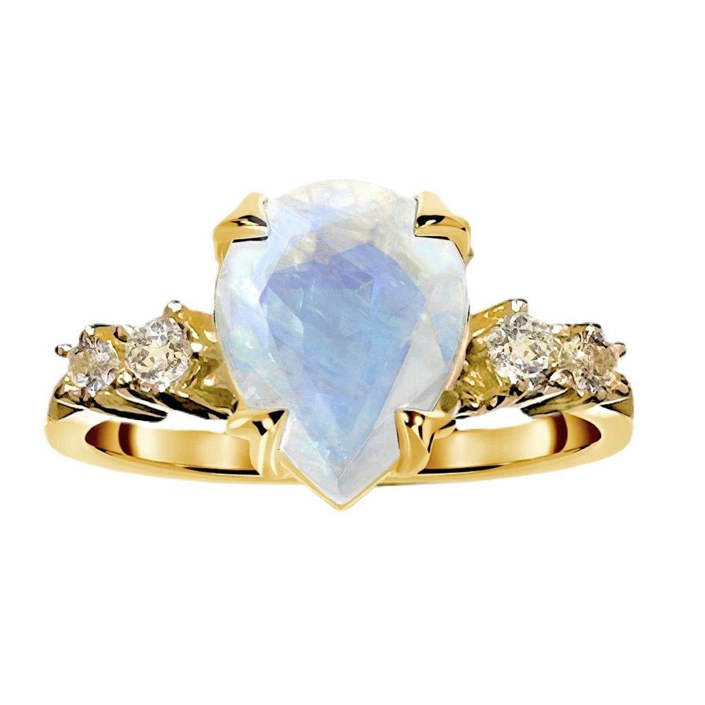 Gold Moonstone Ring- Laihas Mystical Gold Moonstone Promise Ring -LBD Australia