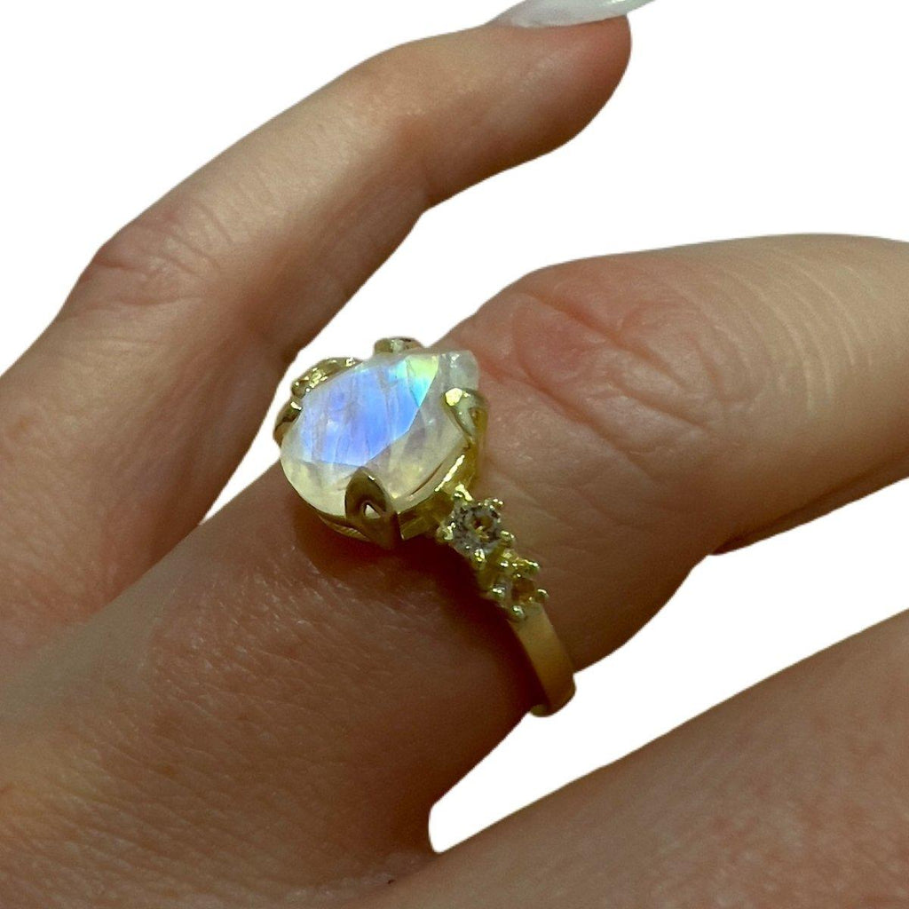 Gold Moonstone Ring- Laihas Mystical Gold Moonstone Promise Ring -LBD Australia