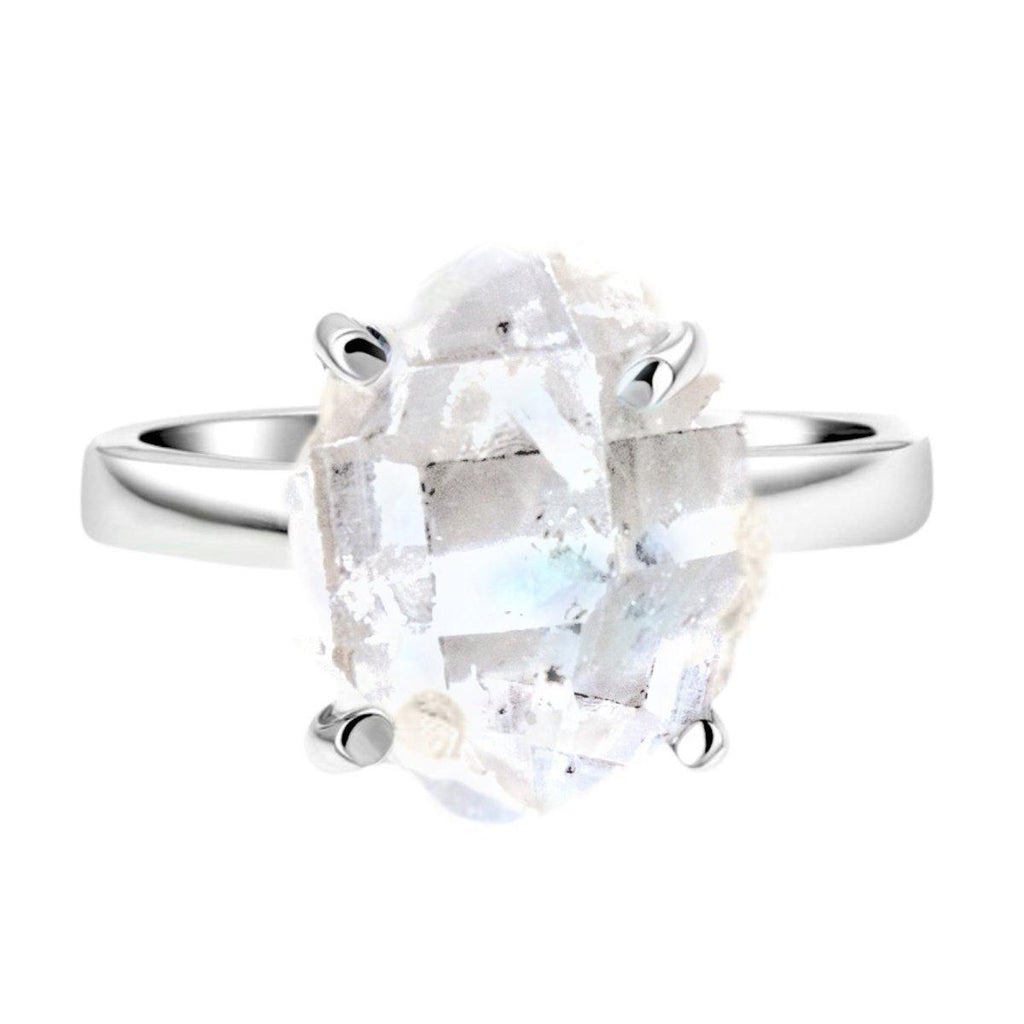 HERKIMER Diamond Ring -Raw Herkimer Crystal Ring L.B.D -LBD Australia