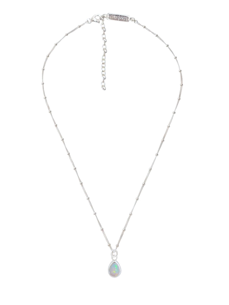 Laihas Classic Chic Raindrop Opal Necklace Gemstone Sterling Silver necklace Laihas Bohemian Dreaming -L.B.D