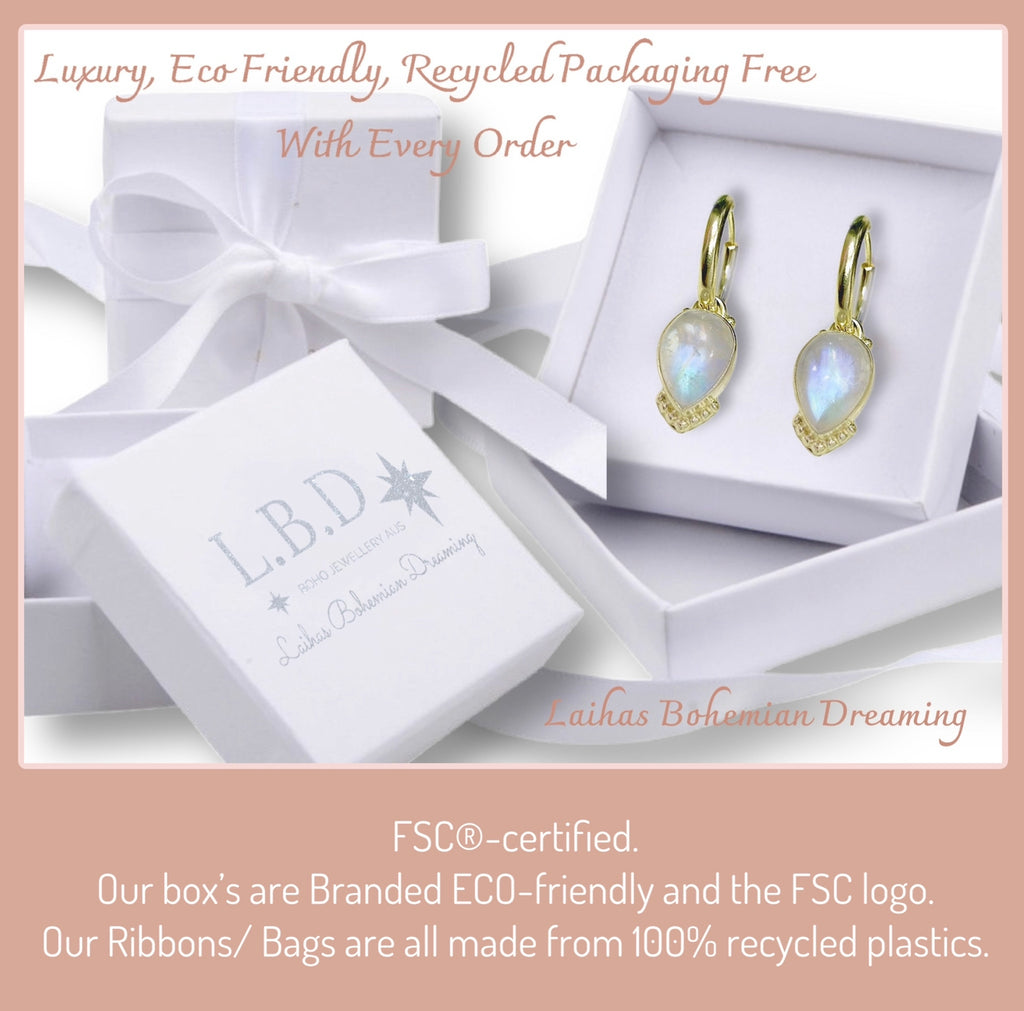 Laihas Hex Crystal Onyx Stud Earrings Gemstone Sterling Silver Earrings Laihas Bohemian Dreaming -L.B.D