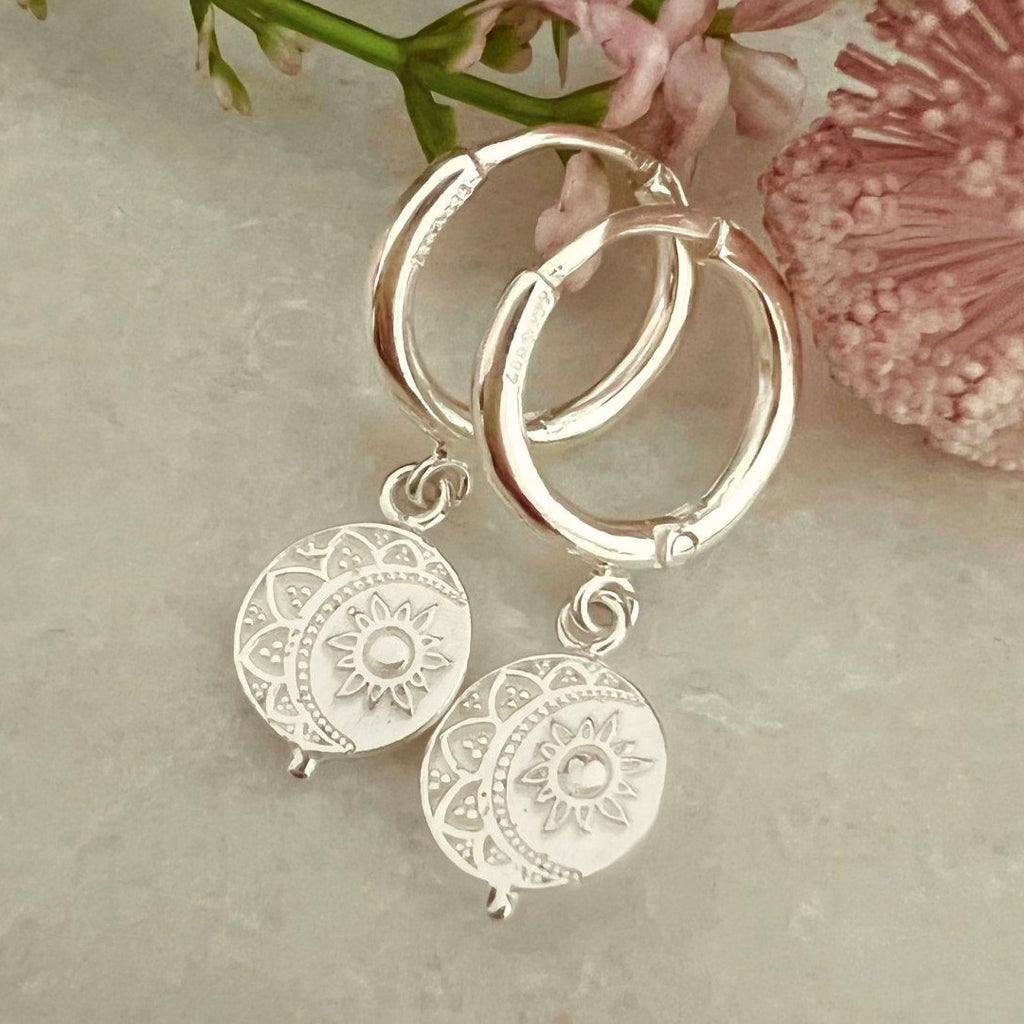 Laihas La Luna Sterling Silver Hoop Earrings. Sterling Silver Earrings Laihas Bohemian Dreaming -L.B.D