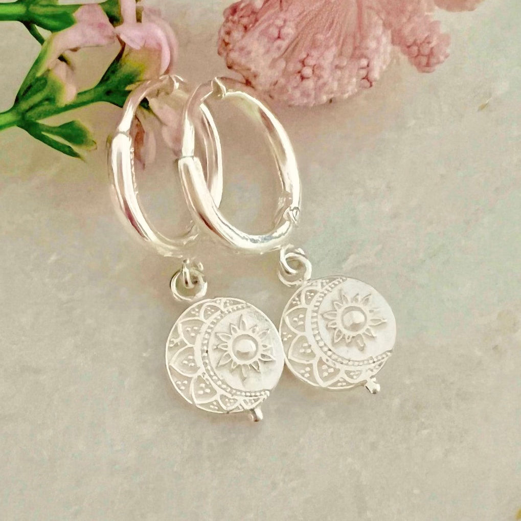 Laihas La Luna Sterling Silver Hoop Earrings. Sterling Silver Earrings Laihas Bohemian Dreaming -L.B.D