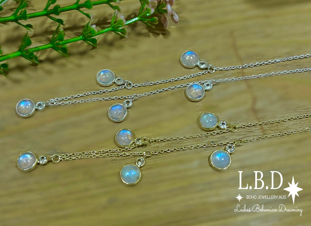 Laihas Eternal Gold Topaz and Moonstone Choker Necklace Gold Gemstone Necklace Laihas Bohemian Dreaming -L.B.D