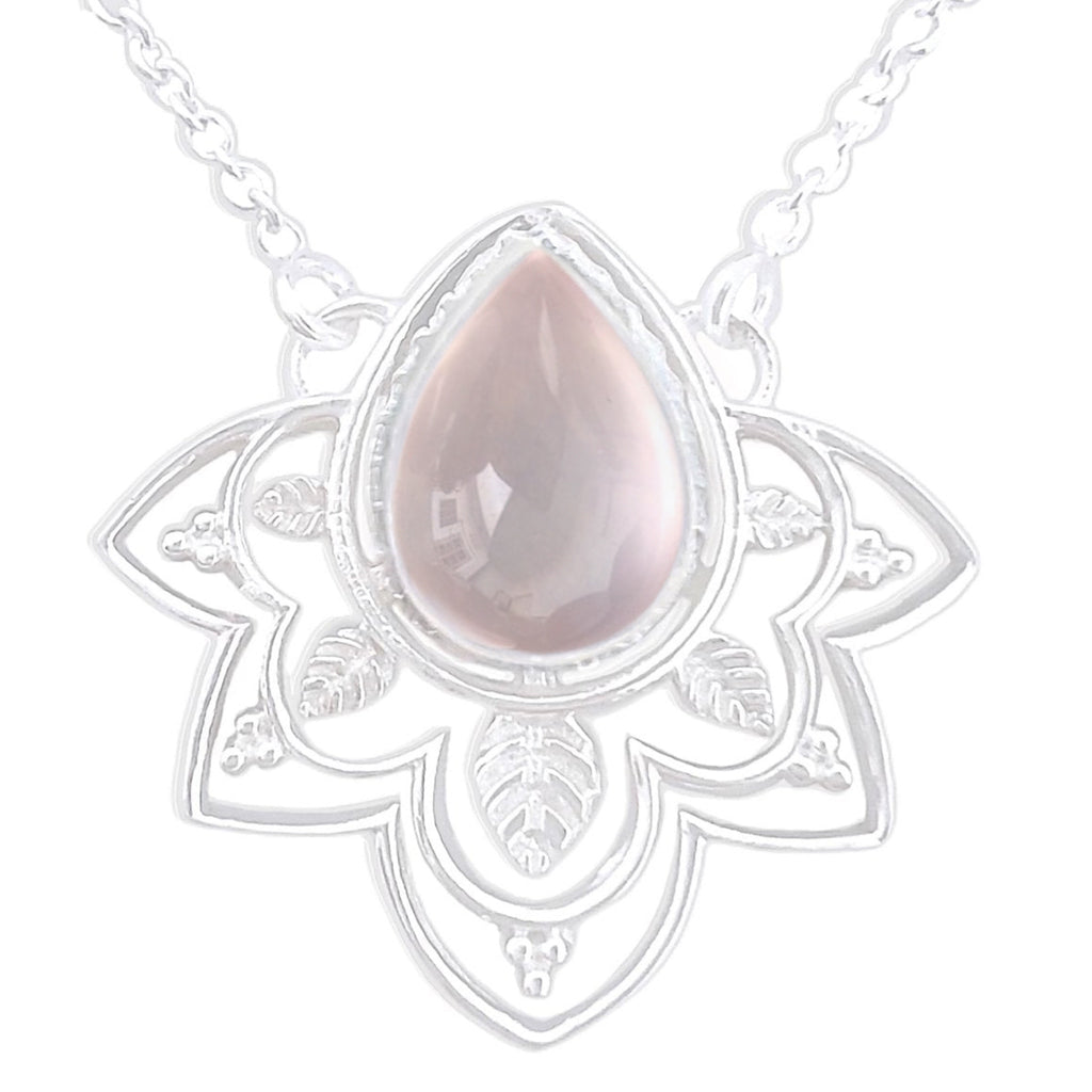 Laihas Daisly Boho Rose Quartz Necklace Gemstone Sterling Silver necklace Laihas Bohemian Dreaming -L.B.D