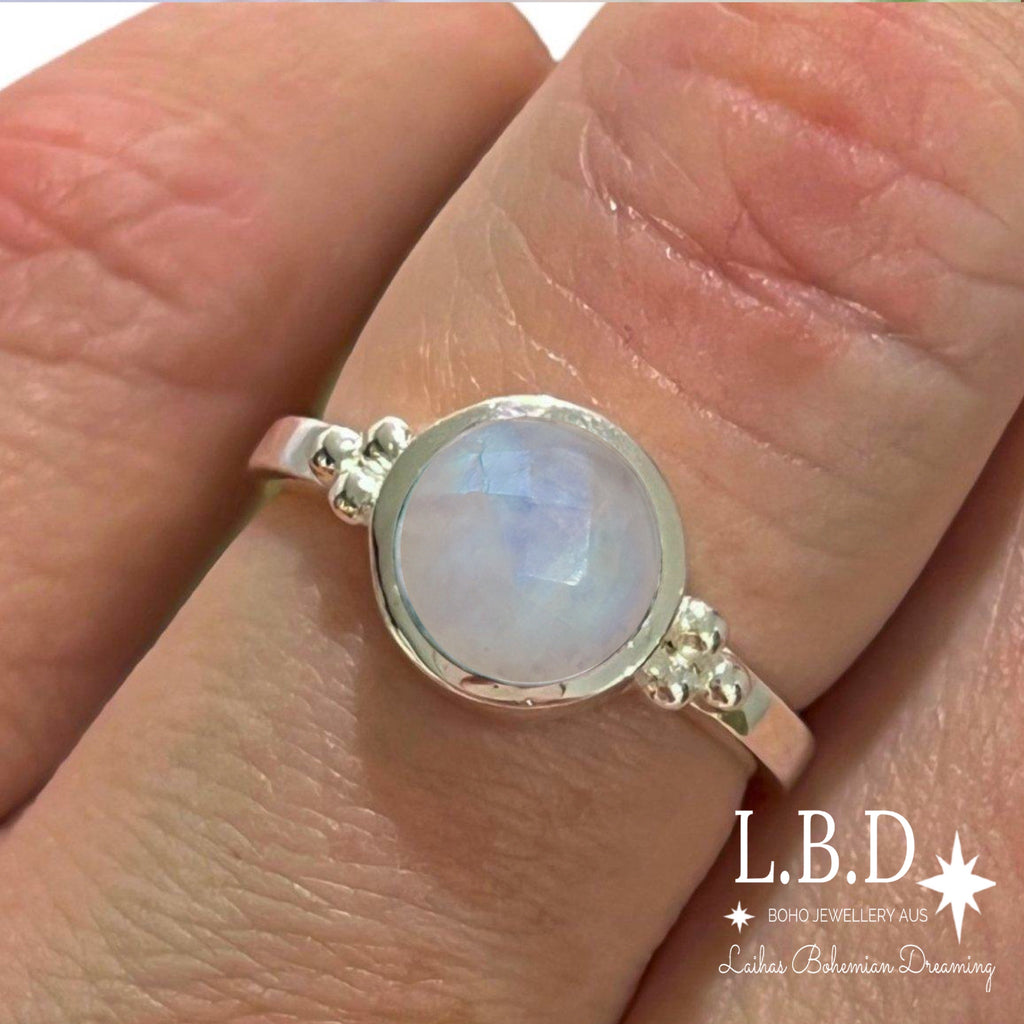 Laihas Posh Little Gypsy Moonstone Ring Gemstone Sterling Silver Ring Laihas Bohemian Dreaming -L.B.D