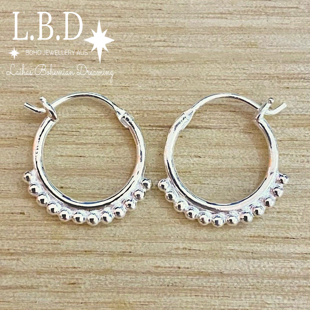 Laihas Prestige Sterling Silver Mini Boho Hoop Earrings Sterling Silver Earrings Laihas Bohemian Dreaming -L.B.D