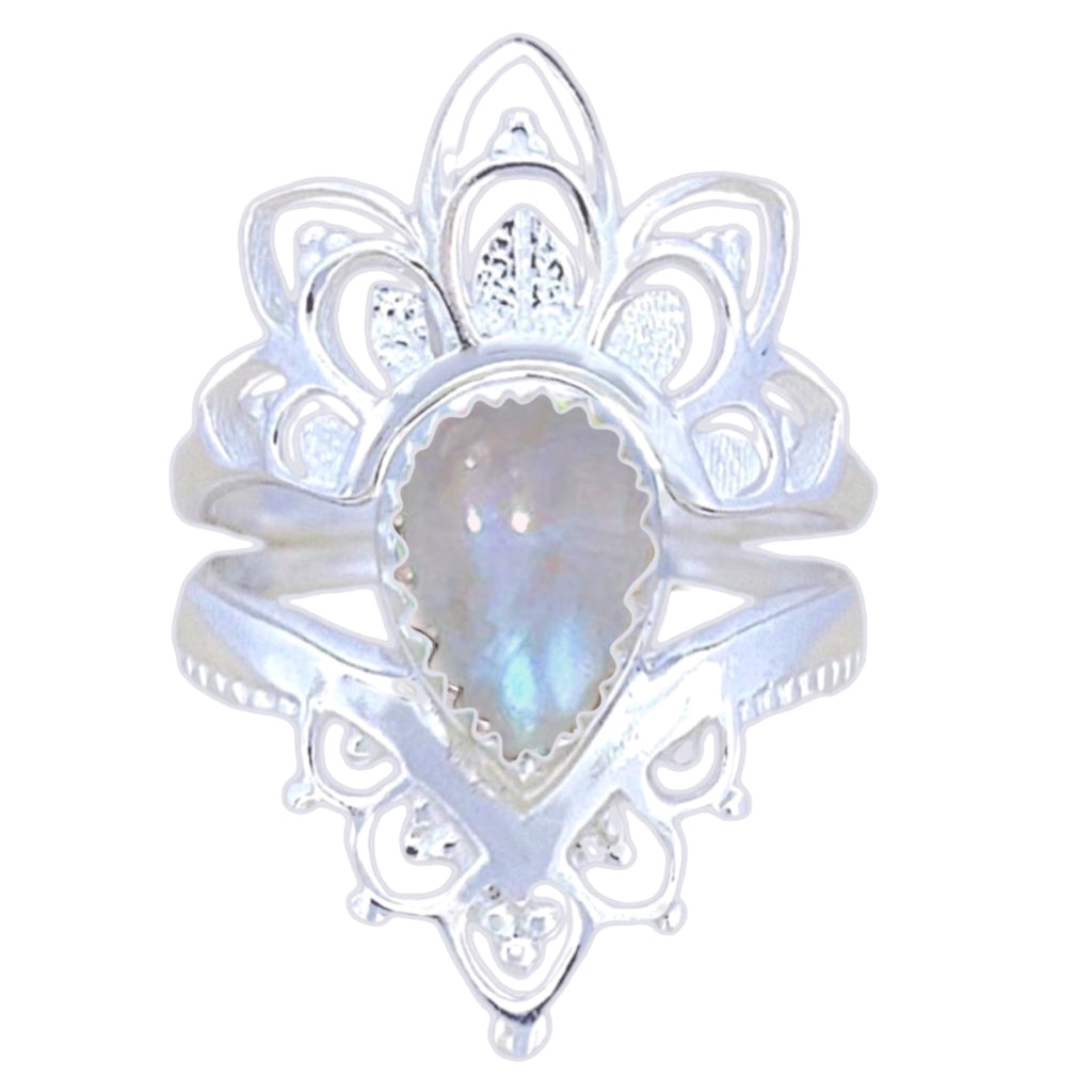 Laihas Daisly Boho Moonstone Ring Set Gemstone Sterling Silver Ring Laihas Bohemian Dreaming -L.B.D