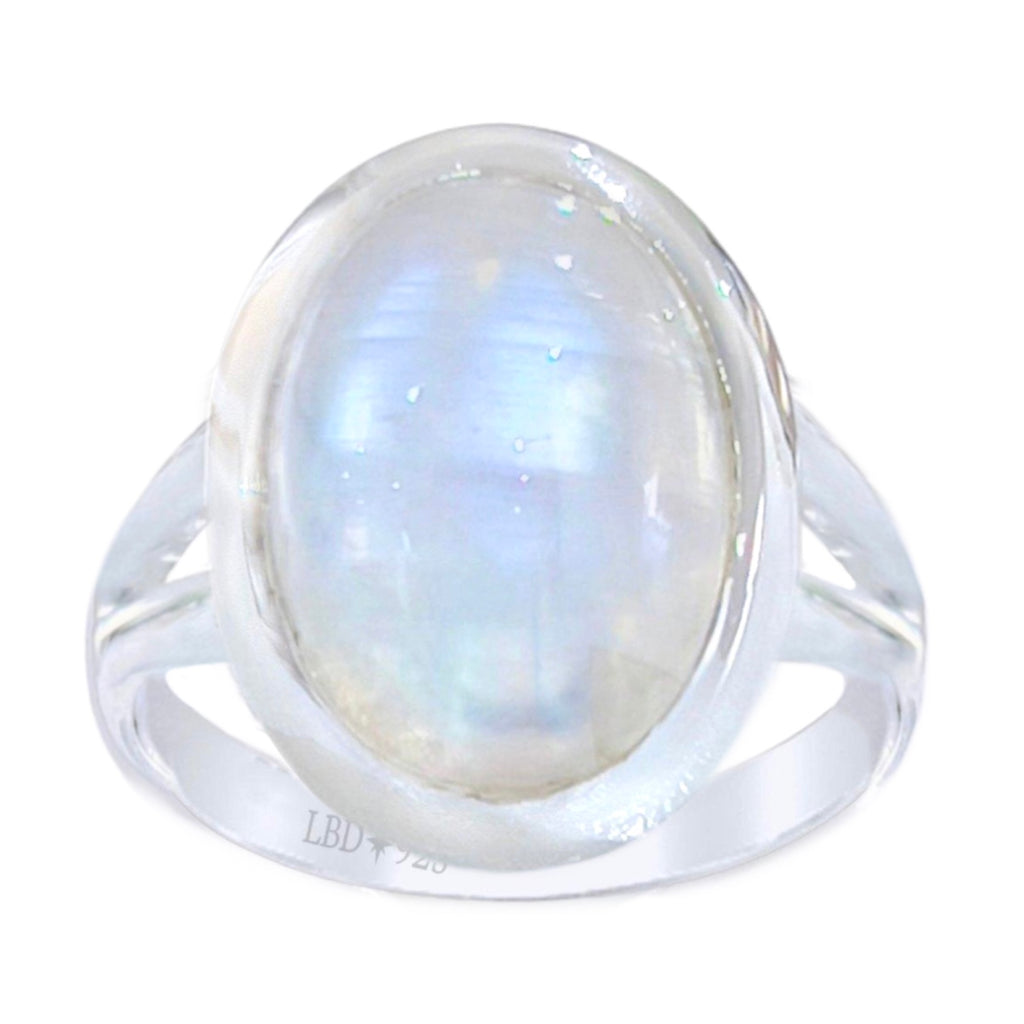 Laihas Classic Chic Oval Moonstone Ring Gemstone Sterling Silver Ring Laihas Bohemian Dreaming -L.B.D