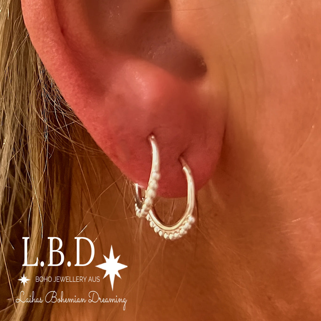 Laihas Prestige Sterling Silver Mini Boho Hoop Earrings Sterling Silver Earrings Laihas Bohemian Dreaming -L.B.D