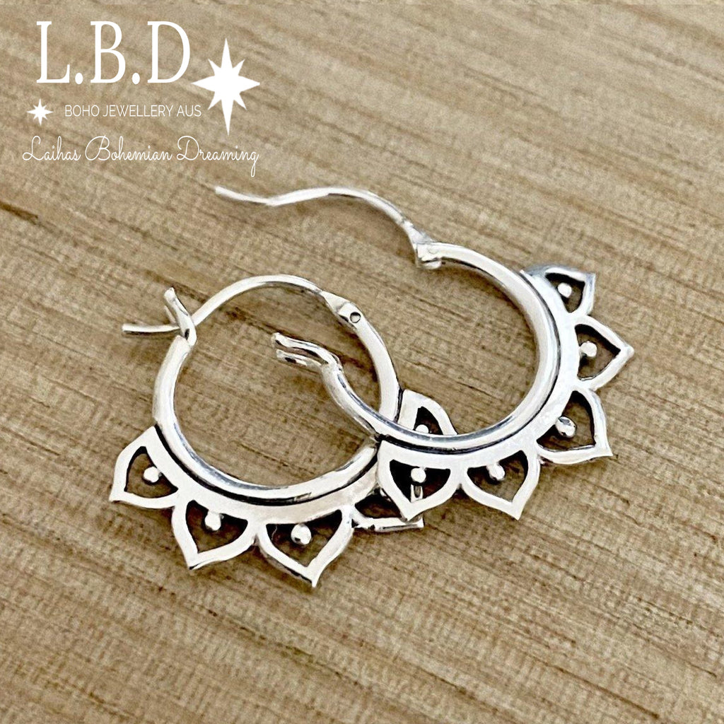 Laihas Prestige Boho Babe Mini Hoop Earrings Sterling Silver Earrings Laihas Bohemian Dreaming -L.B.D
