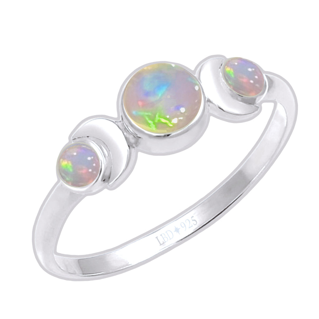 Laihas Moon Tribe Crystal Opal Ring Gemstone Sterling Silver Ring Laihas Bohemian Dreaming -L.B.D
