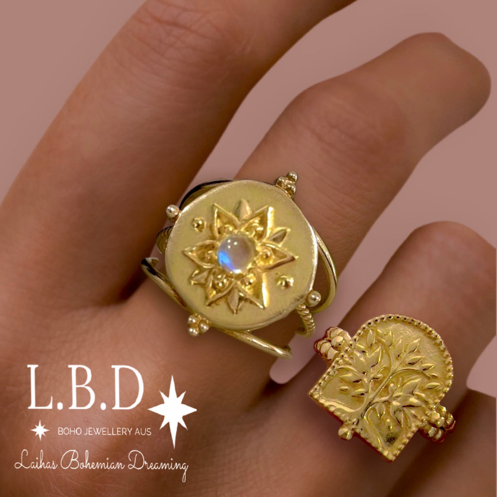 Laihas Premium Tree Of Life Gold Boho Ring Gold ring Laihas Bohemian Dreaming -L.B.D