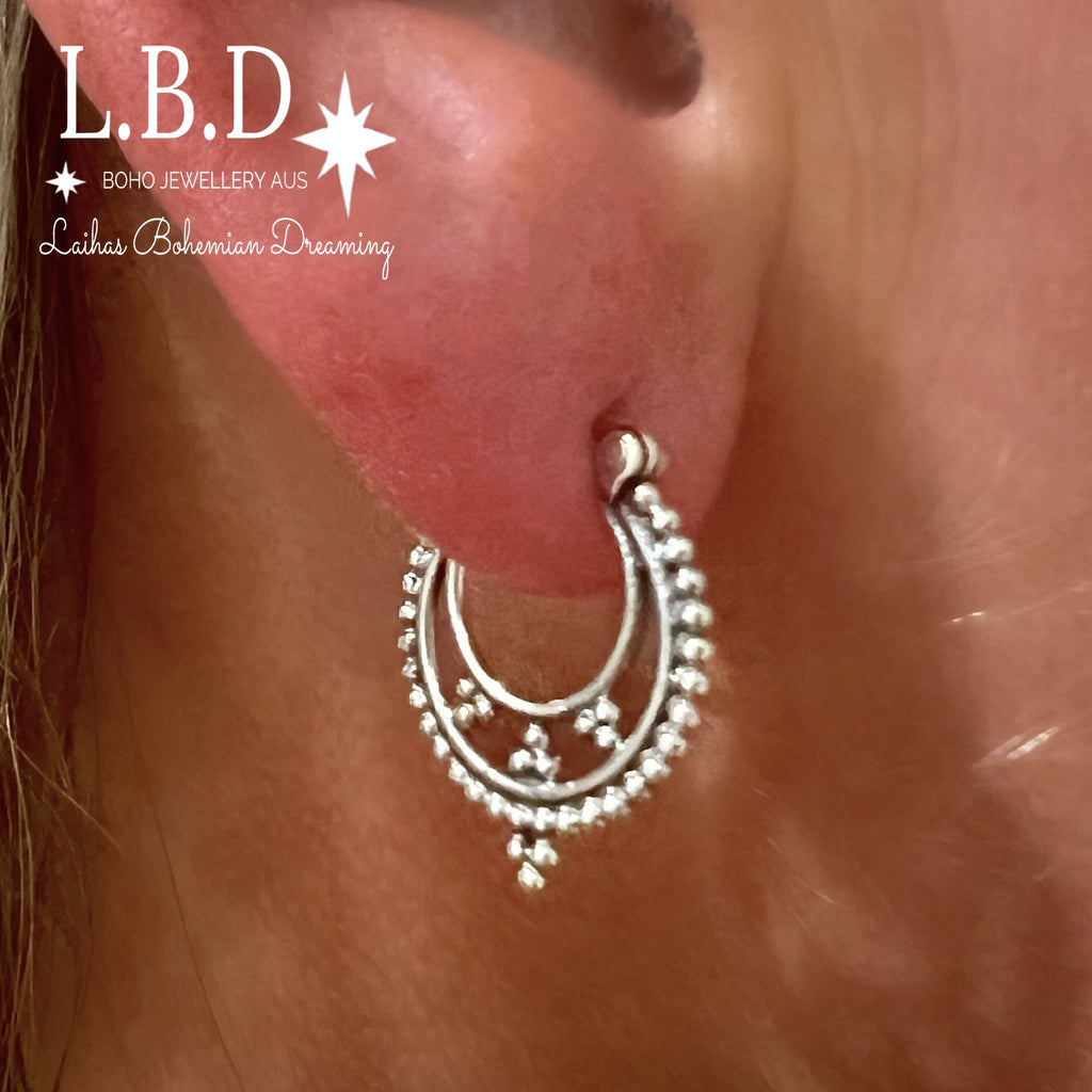 Laihas Prestige Sterling Silver Little Gypsy Hoop Earrings Sterling Silver Earrings Laihas Bohemian Dreaming -L.B.D