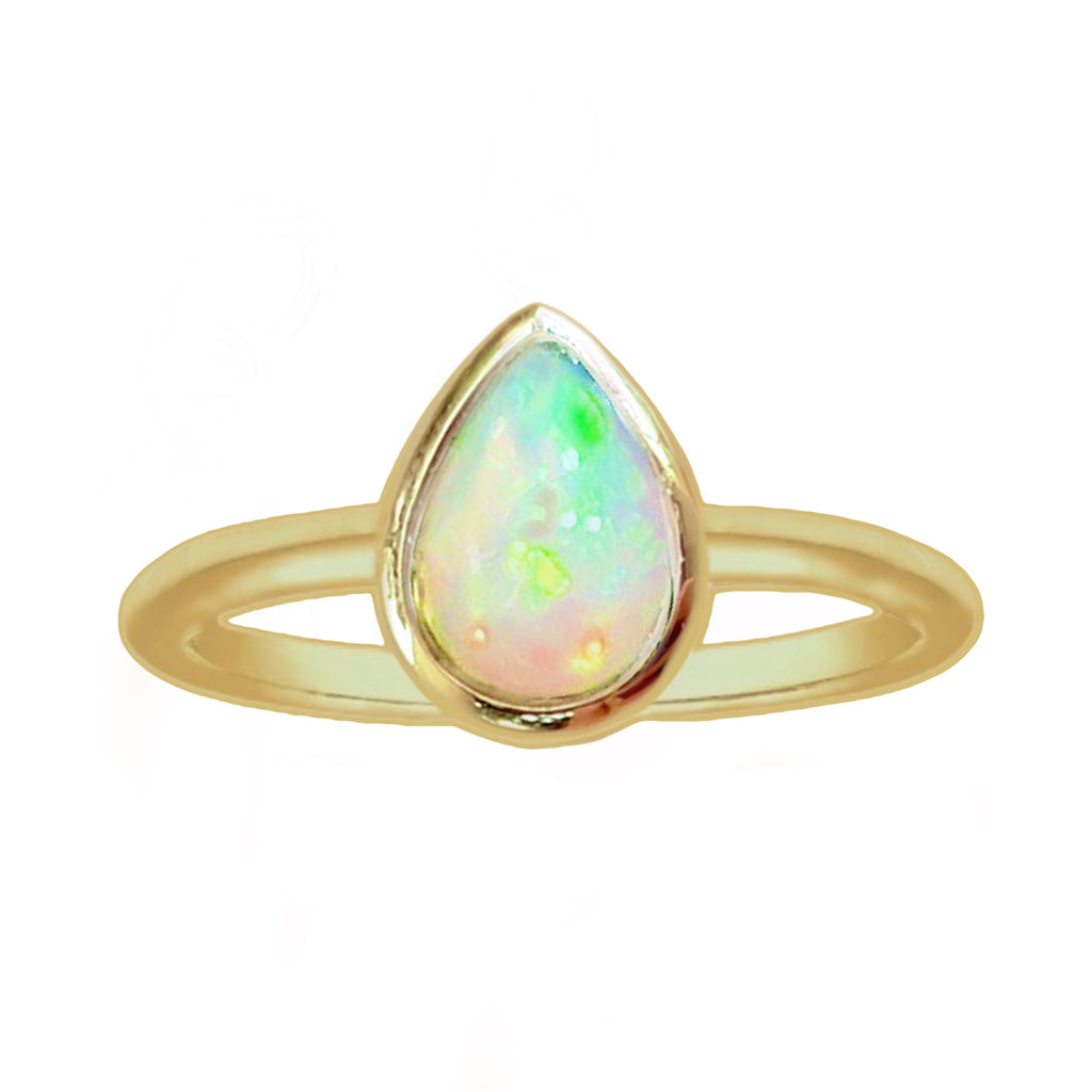 Laihas Mini Tearing Spirit Gold Opal Ring Gemstone Gold Ring Laihas Bohemian Dreaming -L.B.D