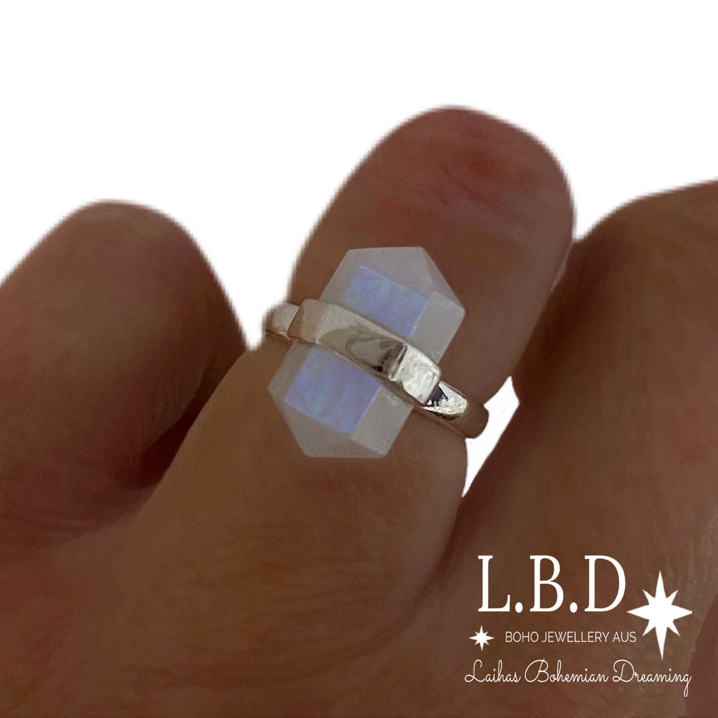 Laihas Crystal Kindness Moonstone Ring Gemstone Sterling Silver Ring Laihas Bohemian Dreaming -L.B.D