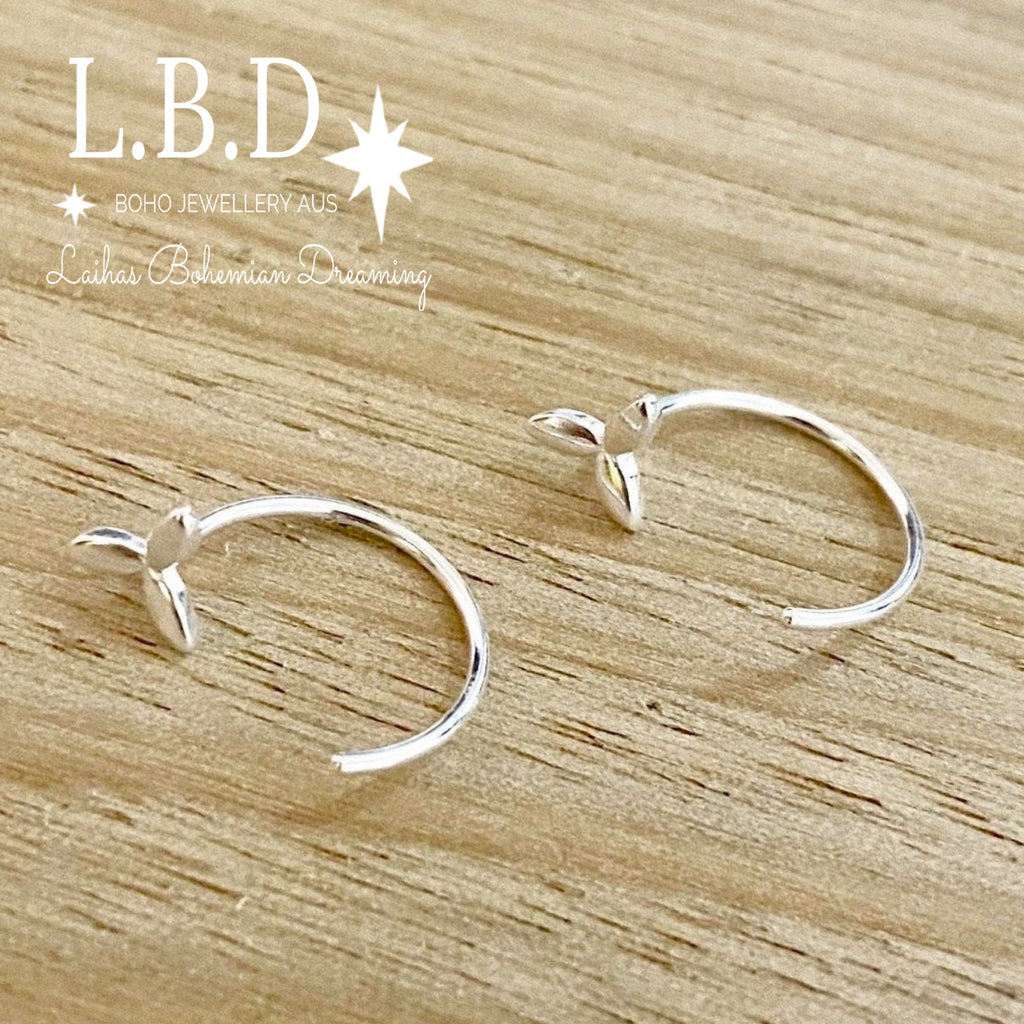 Laihas Prestige Sterling Silver Mini Flower Hoop Earrings Sterling Silver Earrings Laihas Bohemian Dreaming -L.B.D