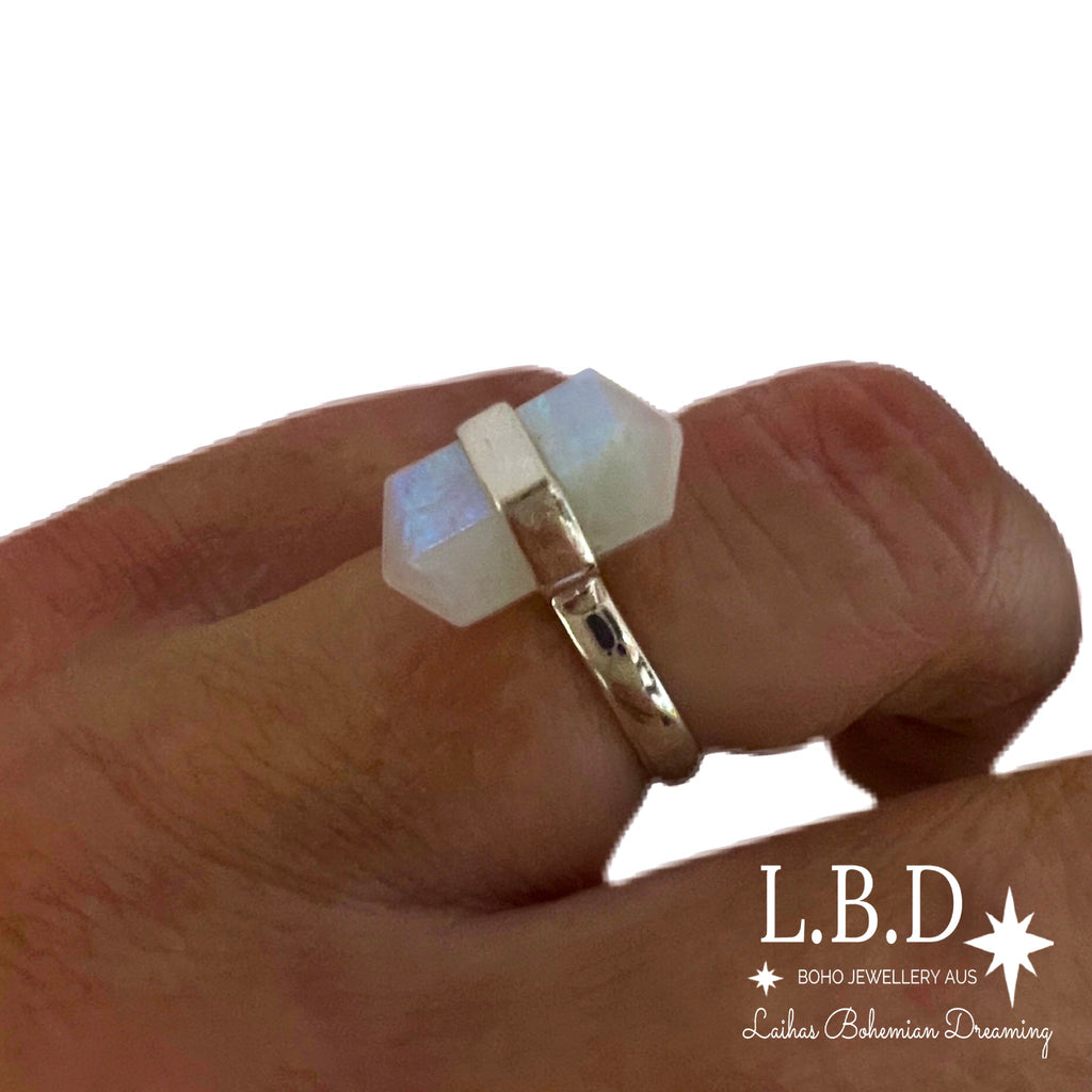 Laihas Crystal Kindness Moonstone Ring Gemstone Sterling Silver Ring Laihas Bohemian Dreaming -L.B.D