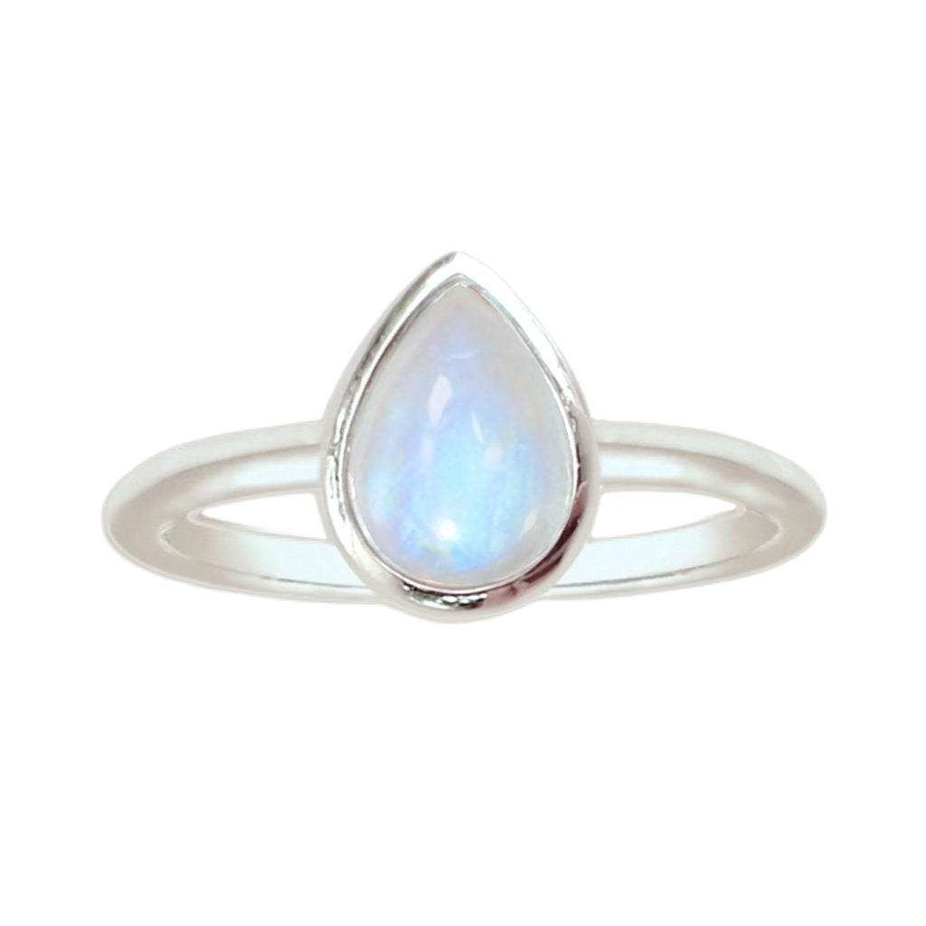 Laihas Mini Tearing Spirit Moonstone Ring Gemstone Sterling Silver Ring Laihas Bohemian Dreaming -L.B.D