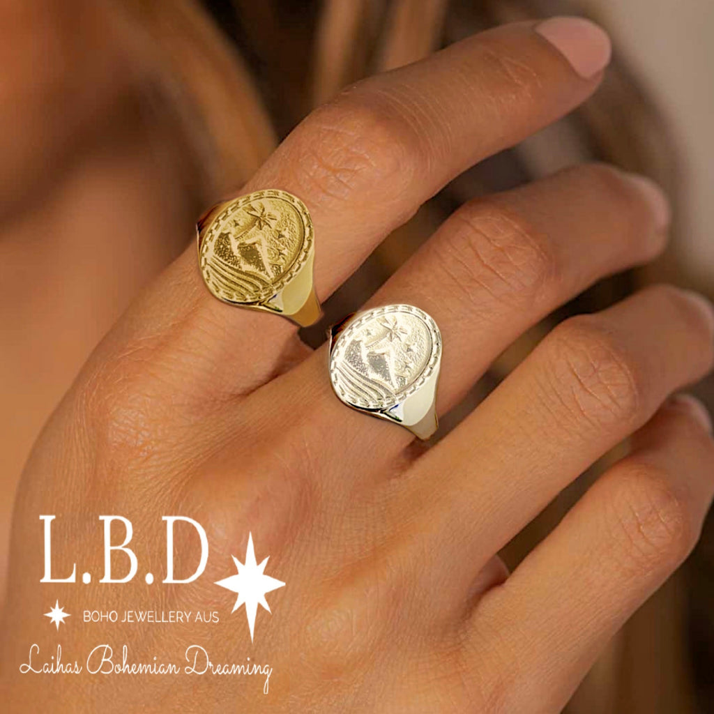 Laihas Bohemian Paradise Gold Signet Ring Gold Ring Laihas Bohemian Dreaming -L.B.D
