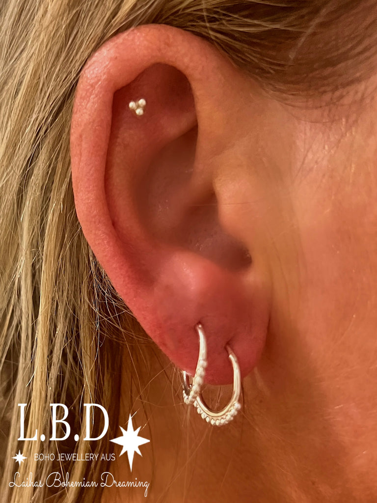 Laihas Prestige Sterling Silver Mini Boho Hoop Earrings Sterling Silver Earrings Laihas Bohemian Dreaming -L.B.D